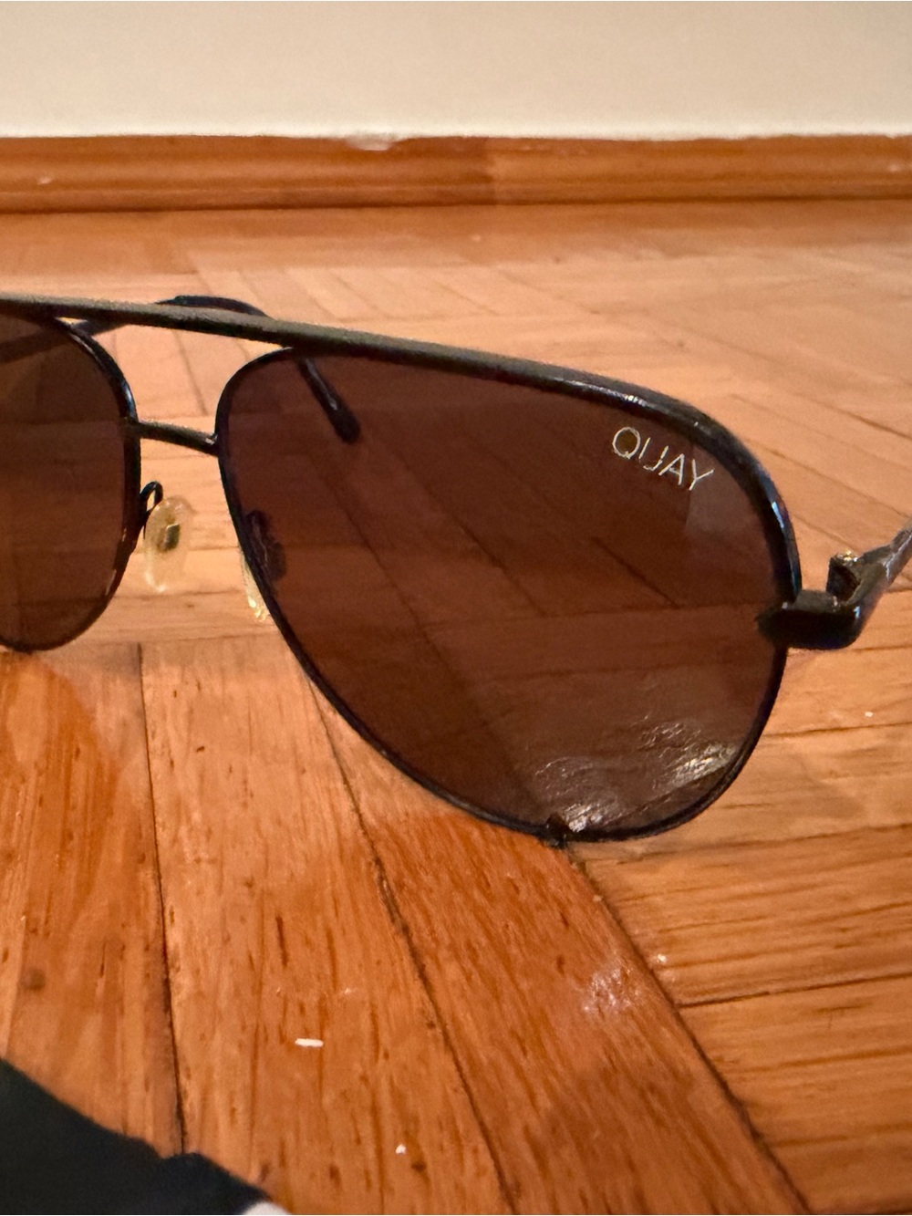 Quay Australia Black Aviator Sunglasses